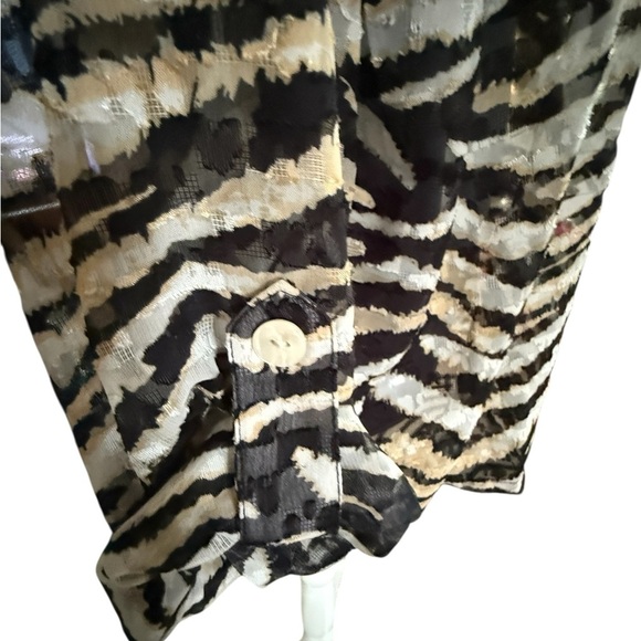 Ruby Rd. Zebra Animal Print Button Down Shirt - Picture 5 of 9